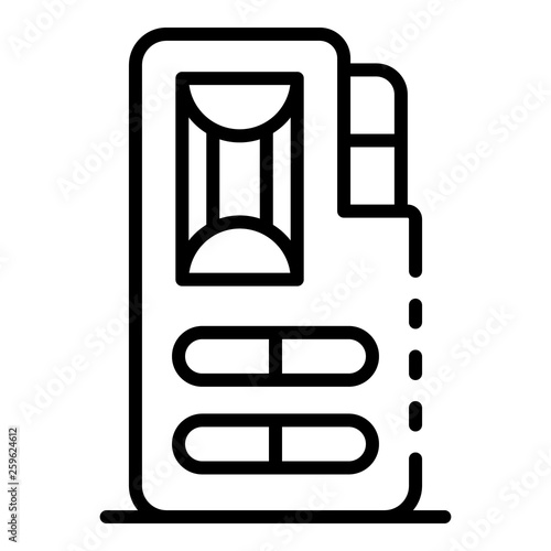 Cassette dictaphone icon. Outline cassette dictaphone vector icon for web design isolated on white background
