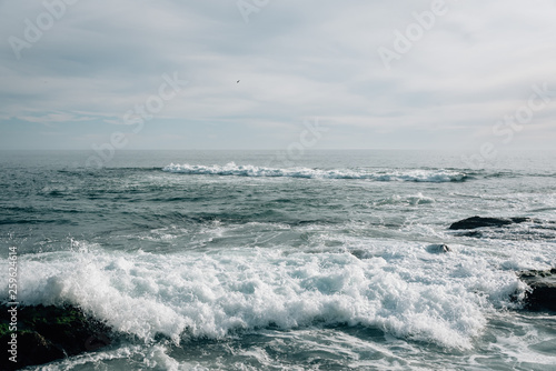 Waves in the Pacific Ocean in Laguna Beach, Orange County, California
