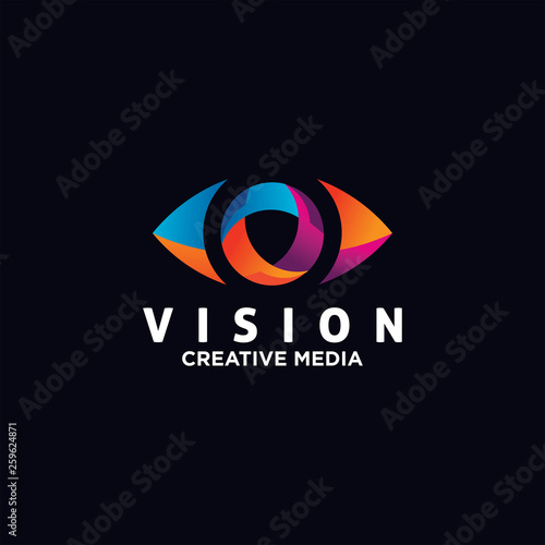 Eye Logo design vector template. Colorful media icon. Vision concept idea.