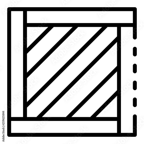 Delivery wood box icon. Outline delivery wood box vector icon for web design isolated on white background