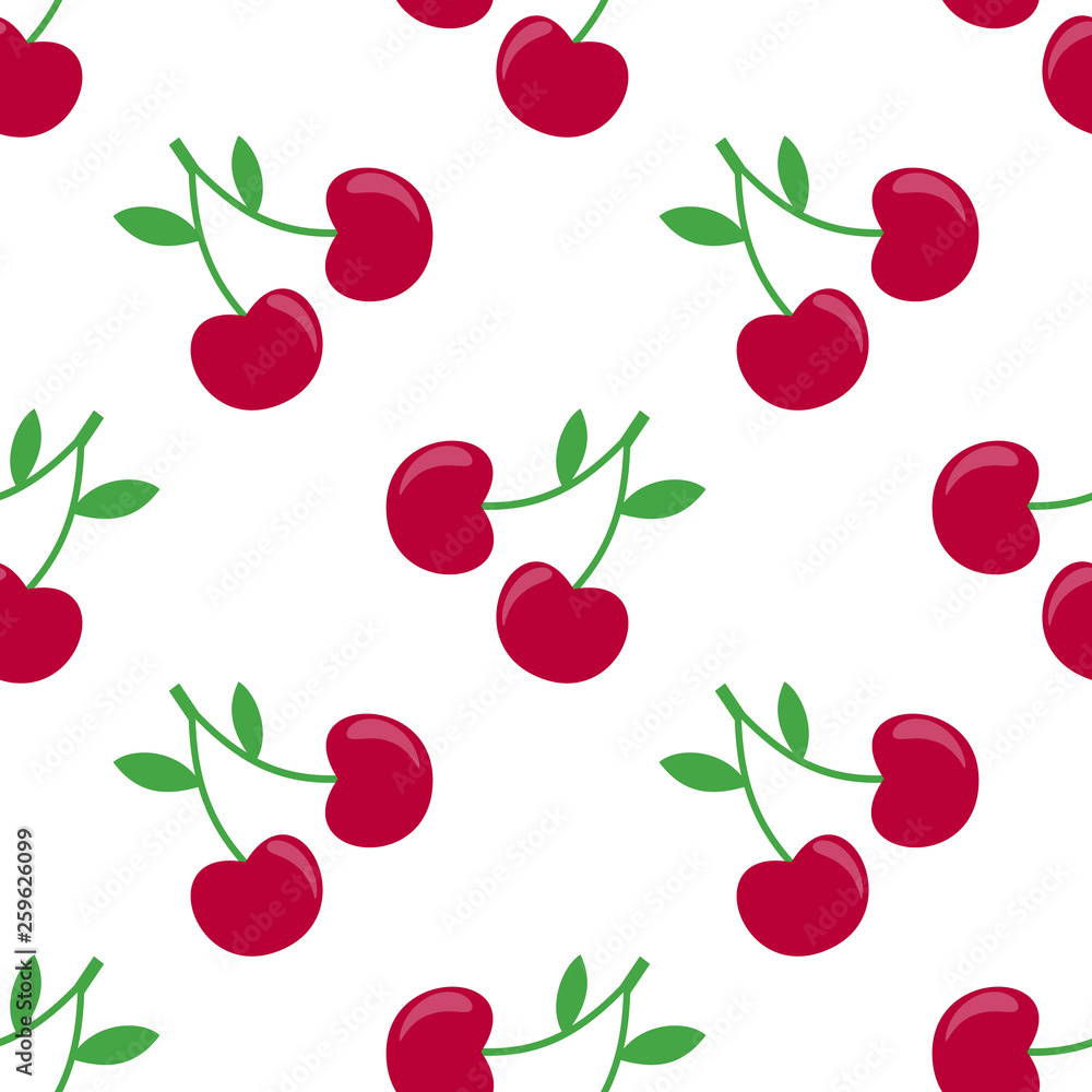 Summer seamless pattern with cherries. Vector illustration Summer seamless pattern with cherries. Vector illustration