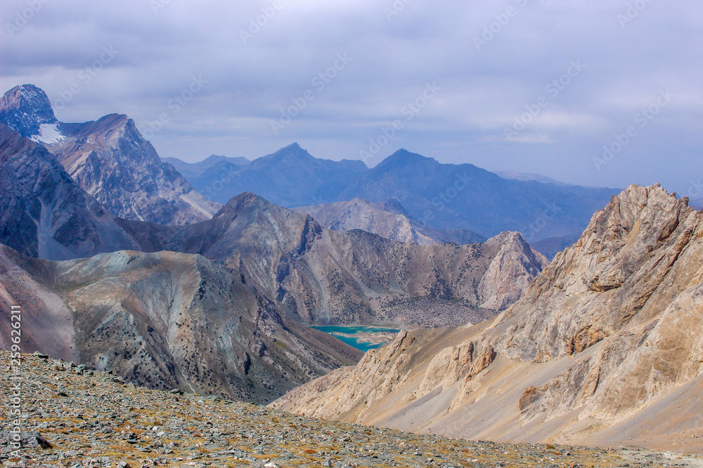 The scenery of the fan mountains of Tajikistan