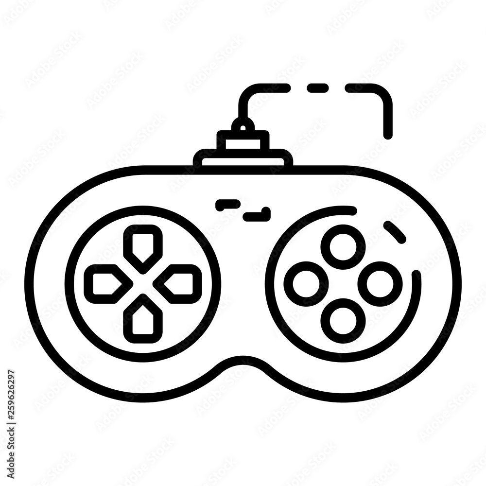 Play joystick icon. Outline play joystick vector icon for web design isolated on white background Play joystick icon. Outline play joystick vector icon for web design isolated on white background