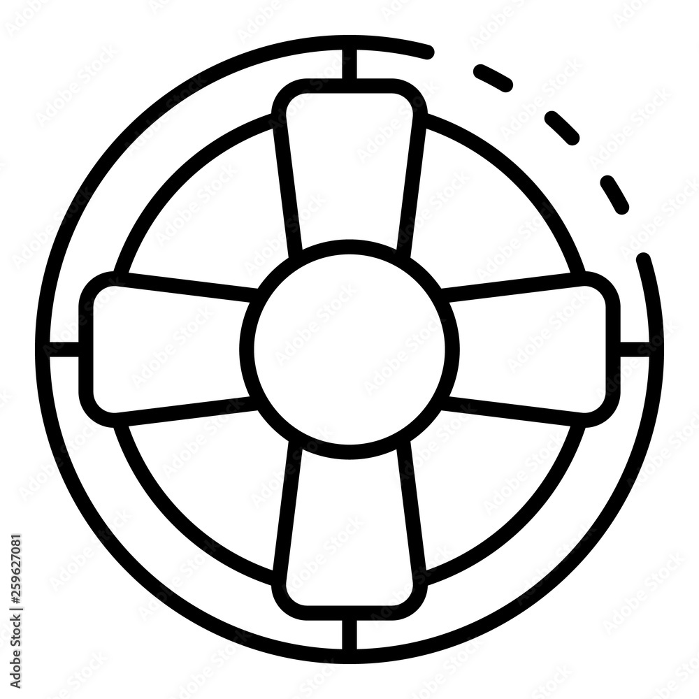 Obraz premium Lifebuoy icon. Outline lifebuoy vector icon for web design isolated on white background