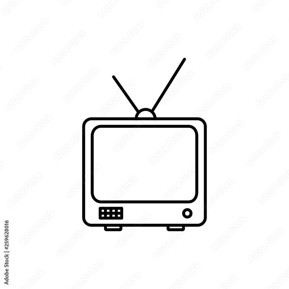 vector outline icon of tv set vector outline icon of tv set