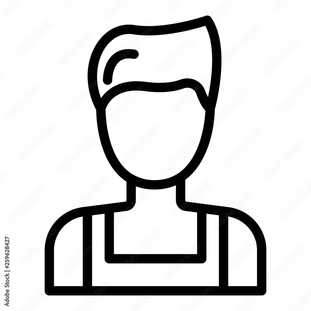 Man coffee maker icon. Outline man coffee maker vector icon for web design isolated on white background Man coffee maker icon. Outline man coffee maker vector icon for web design isolated on white background
