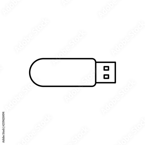 vector outline icon of usb stick