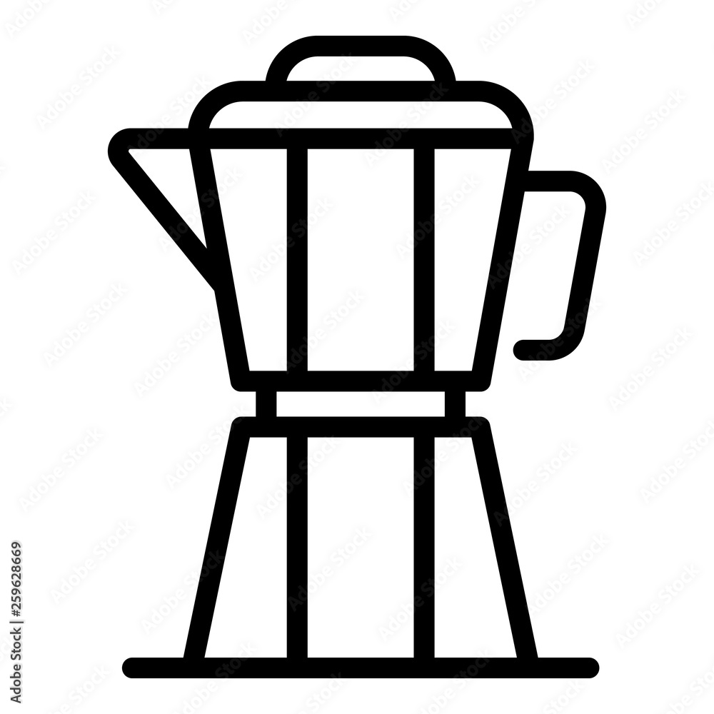 Coffee prepare kettle icon. Outline coffee prepare kettle vector icon for web design isolated on white background Coffee prepare kettle icon. Outline coffee prepare kettle vector icon for web design isolated on white background