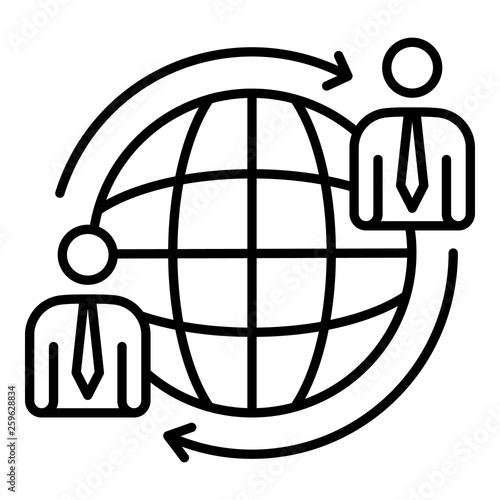 Global partner business icon. Outline global partner business vector icon for web design isolated on white background