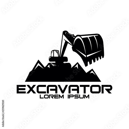 excavator logo design template