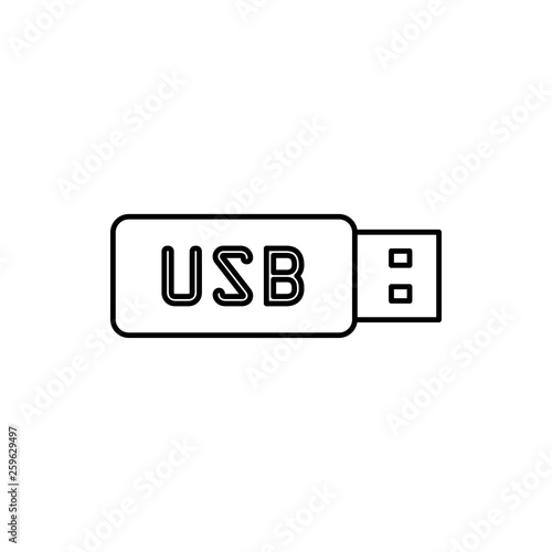 vector outline icon of usb stick