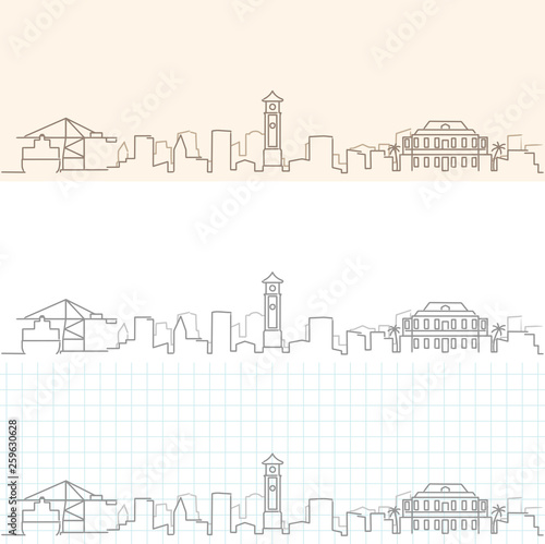 Kingston Hand Drawn Skyline