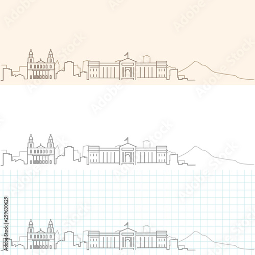 Obraz na płótnie Managua Hand Drawn Skyline