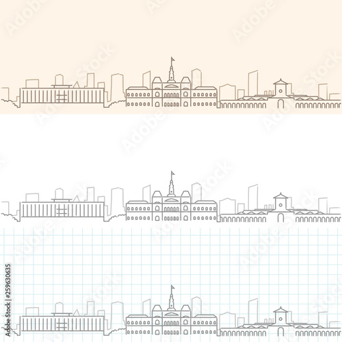 Ho Chi Minh Hand Drawn Skyline