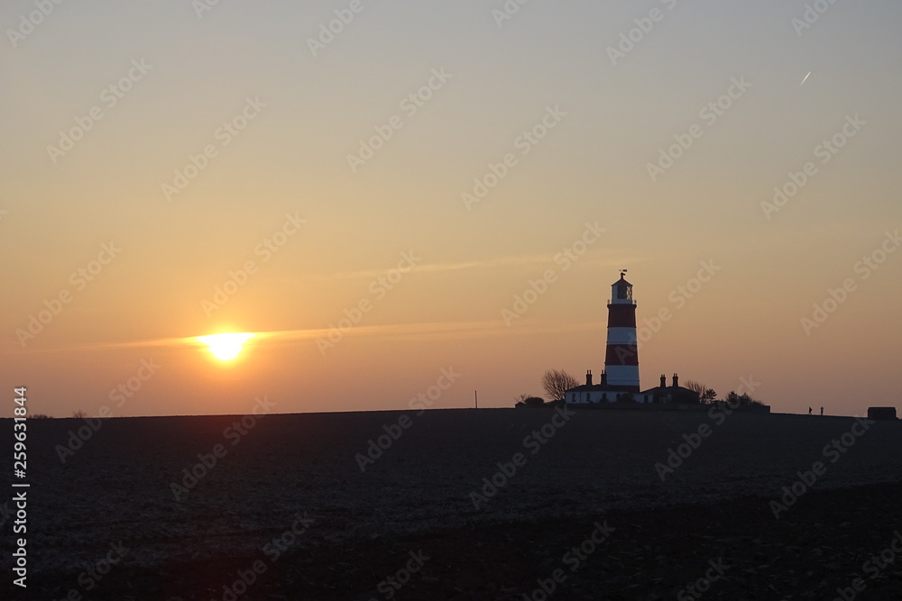 Sunset views of Happisburgh Lighthouse - Norfolk, England, UK