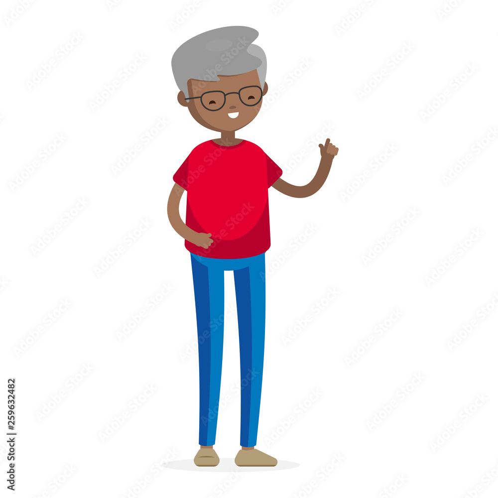 Old Senior Mature Latino Man Character in Casual Cloth Isolated Set Old Senior Mature Latino Man Character in Casual Cloth Isolated Set