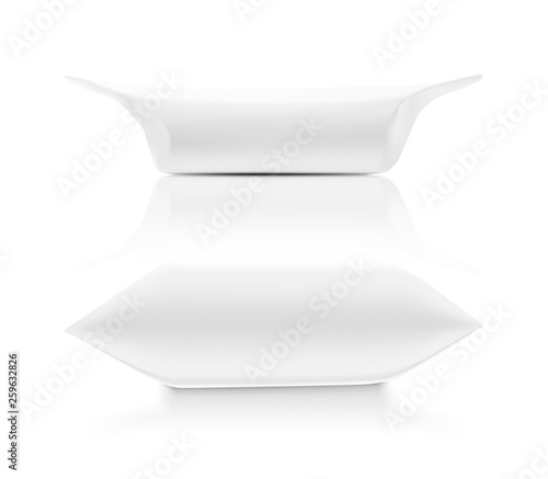 Wrapped candy mockup. Front and rear view. Vector illustration isolated on white background. Ready for your design. EPS10.