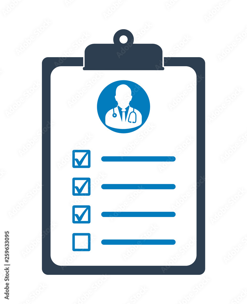 Medical Test Report Icon on clipboard symbol. Flat style vector EPS. Medical Test Report Icon on clipboard symbol. Flat style vector EPS.