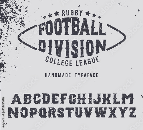 Football college division. Original handmade serif font.