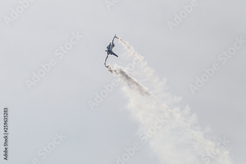 Airshow acrobatics fighter plane