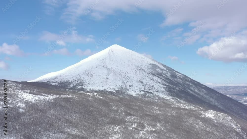 Snow on top of the mountain Rtanj 4K aerial footage Snow on top of the mountain Rtanj 4K aerial footage