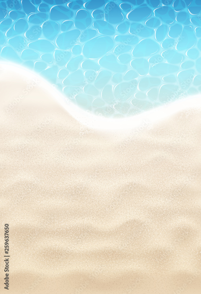 Sand Beach And Sea Stock Vector | Adobe Stock