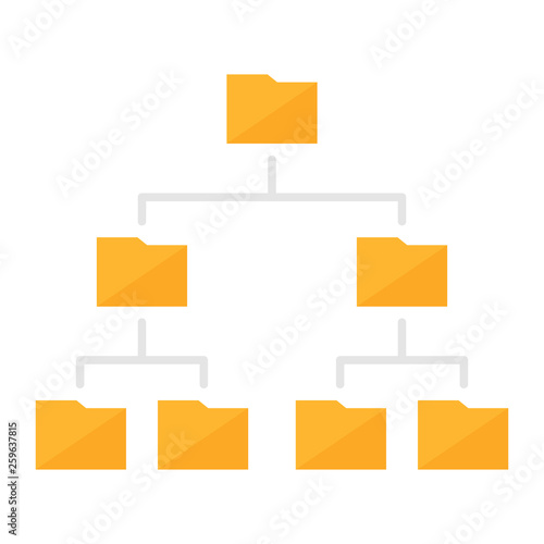 Folder Hierarchy Structure Colored Icon