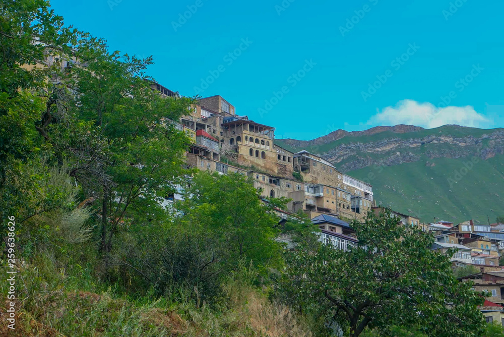 village in the Caucasus mountains