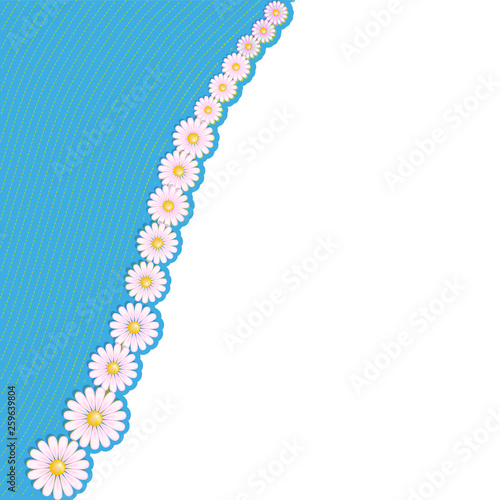 Floral background with daisies. Invitation, print card, blank vector