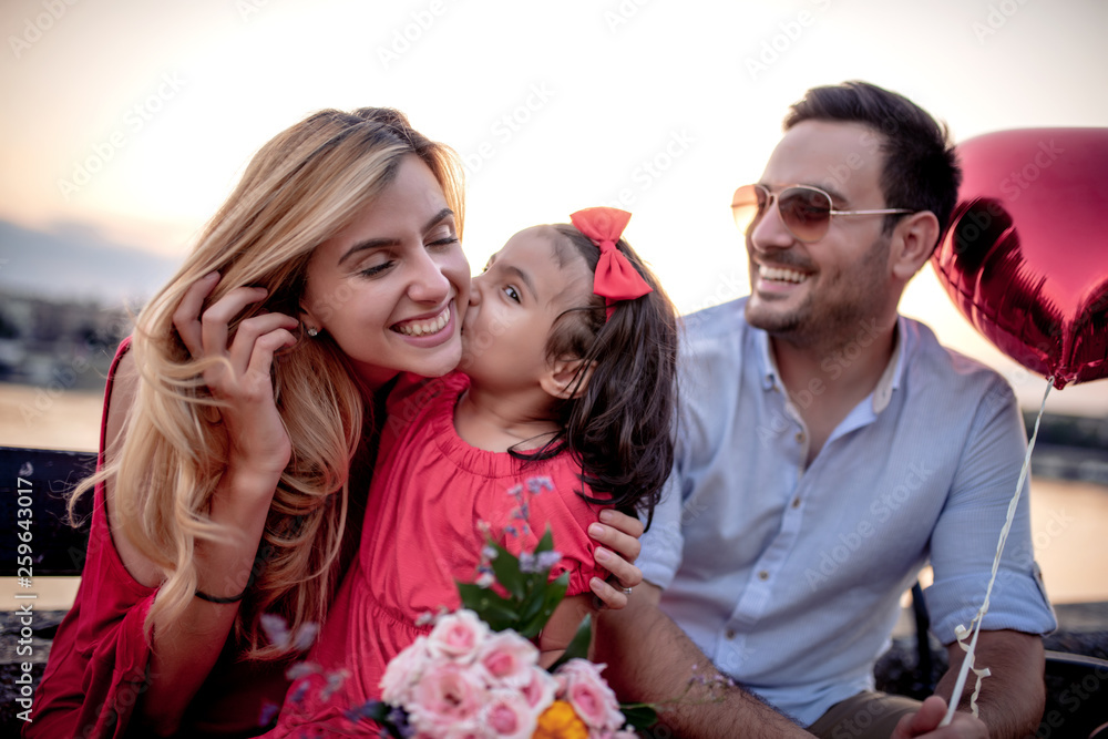 Happy family outdoors Happy family outdoors