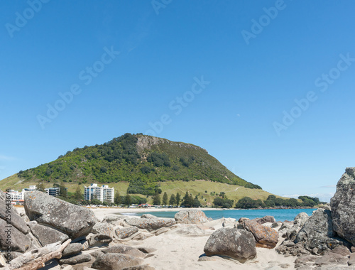 Mount Maunganui beach and landmark photo