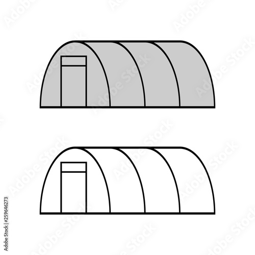 Garden greenhouse. Vector drawing. Isolated object on white background. Isolate.