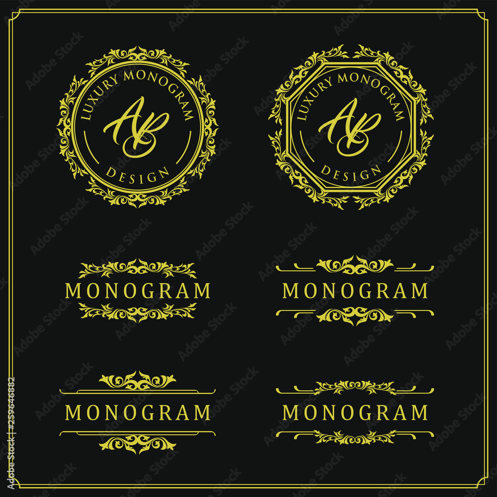 Luxury design set for wedding and decoration Luxury design set for wedding and decoration