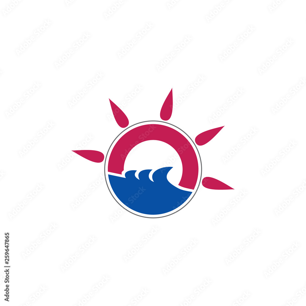 simple sun waves circle geometric logo vector simple sun waves circle geometric logo vector