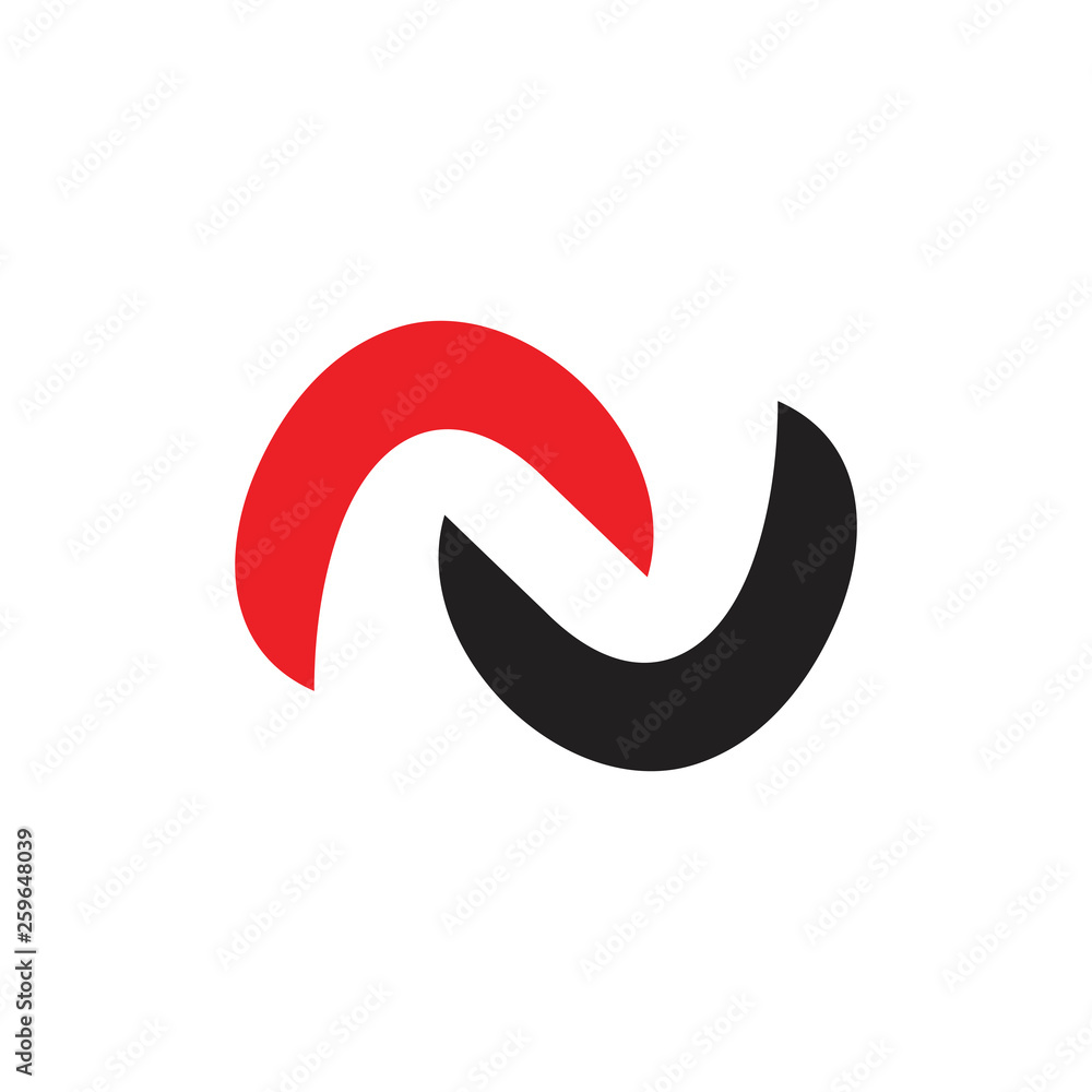 abstract letter n simple linked curves arrow logo vector abstract letter n simple linked curves arrow logo vector