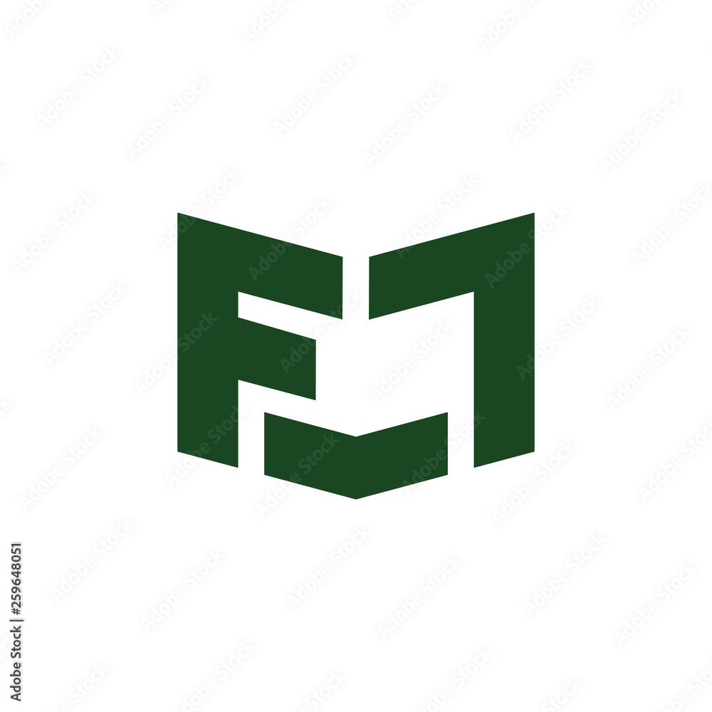 abstract letters fm simple geometric logo vector abstract letters fm simple geometric logo vector