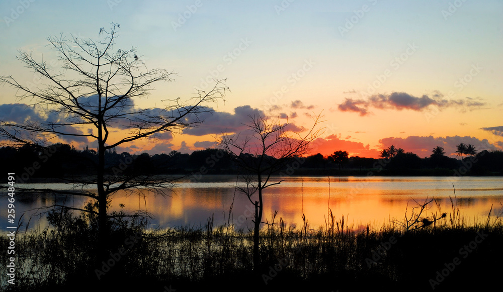 Sunset over the Florida Everglades