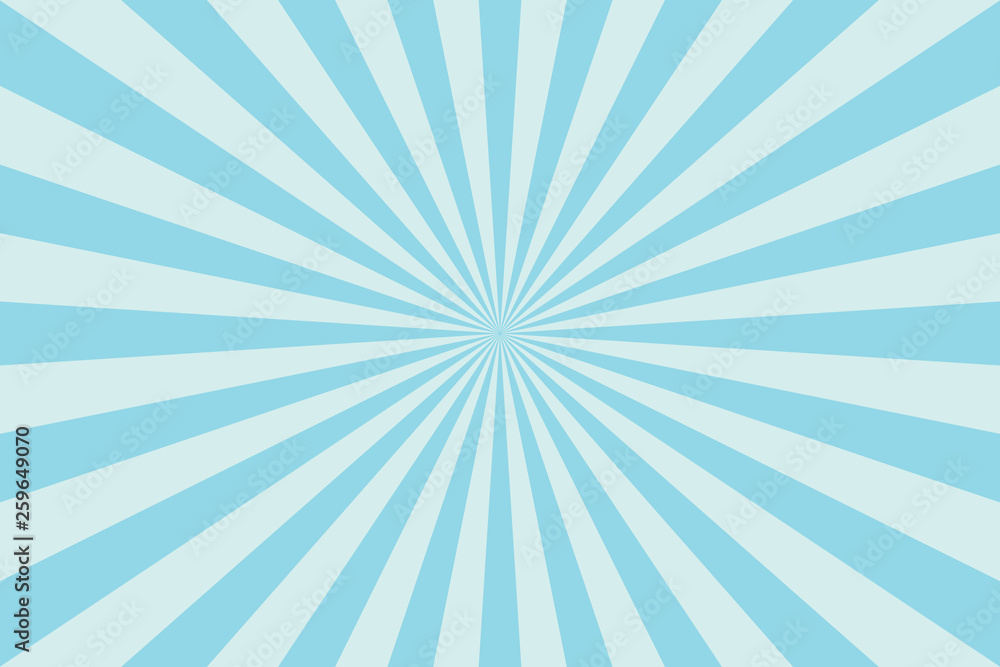 Blue Sunburst Pattern Abstract Background. Ray. Radial. Vector Illustration