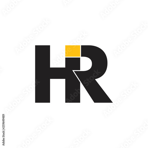 letters hr linked geometric logo vector