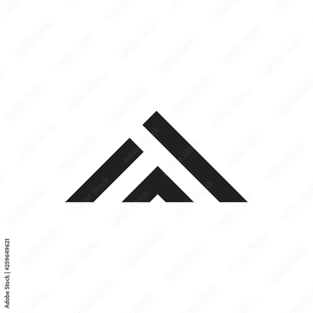 simple triangle stripes geometric mountain logo vector simple triangle stripes geometric mountain logo vector
