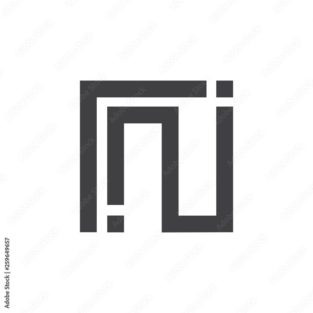 letter i n square geometric line logo vector letter i n square geometric line logo vector