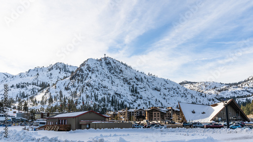 Canvastavla Squaw Valley im Winter, Lake Tahoe, Kalifornien, USA