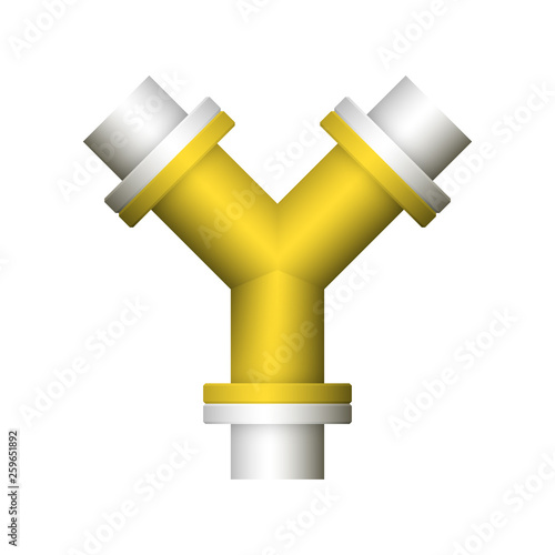 Pipe icon and flange fitting for pipeline connection with valve and other pipe. For transportation liquid or gas i.e.crude, oil, natural gas, sewage, wastewater. Also for plumbing and irrigation.
