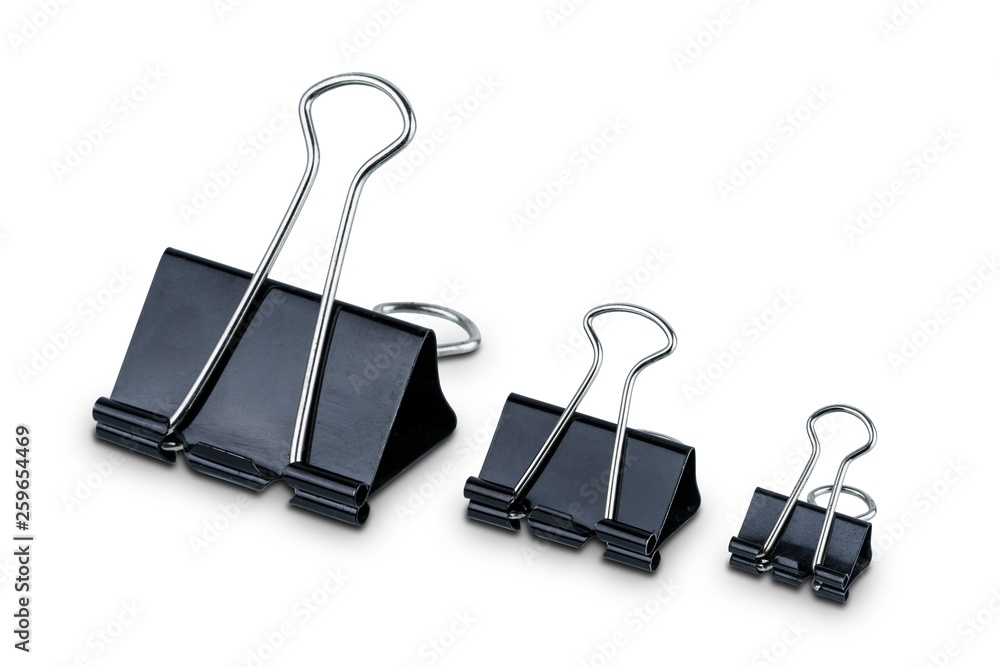 Metal Black Paper clip isolated on white background Metal Black Paper clip isolated on white background