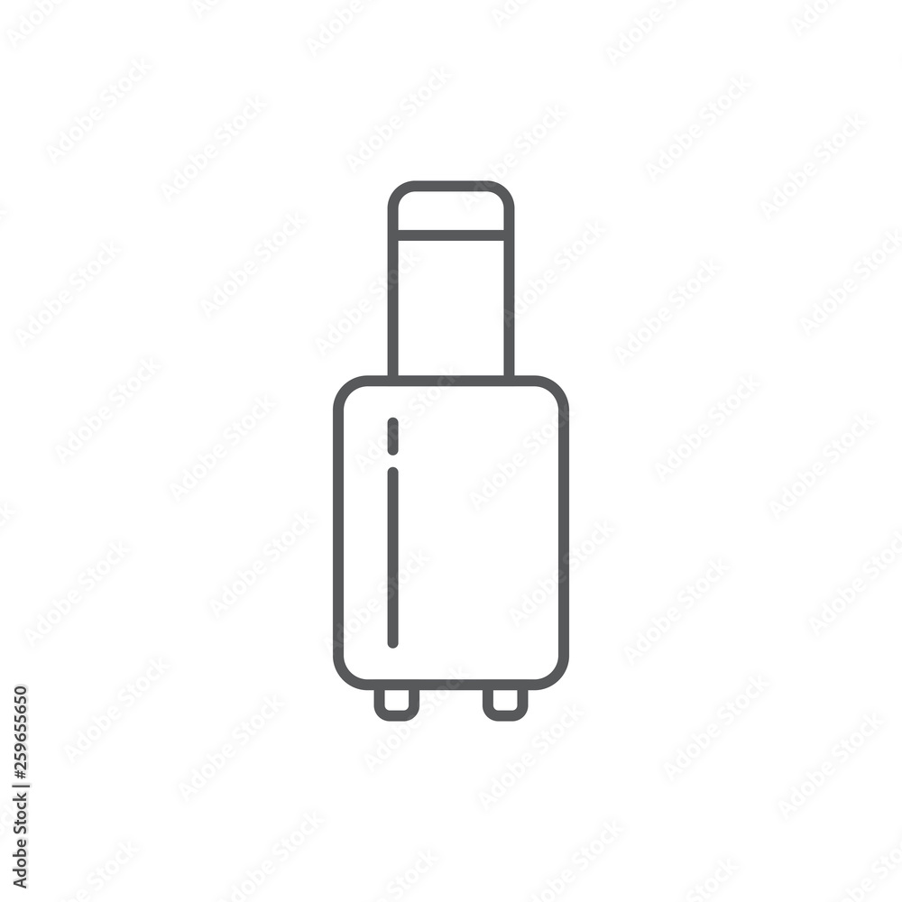 Baggage, luggage line icon, outline vector sign, linear style pictogram isolated on white Baggage, luggage line icon, outline vector sign, linear style pictogram isolated on white