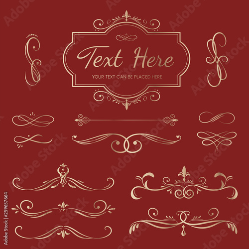 Vintage ornamental design elements