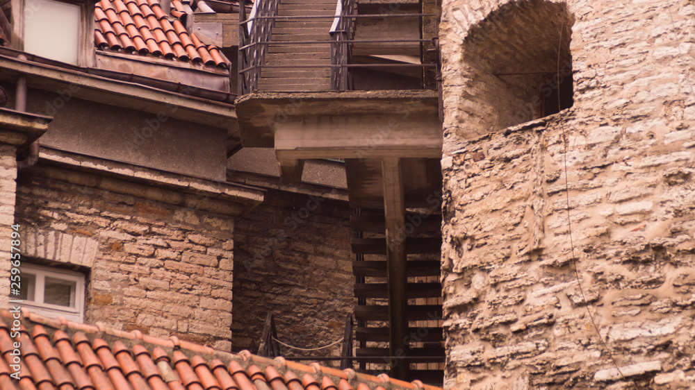 Naklejka premium Houses in old town of Tallinn Estonia