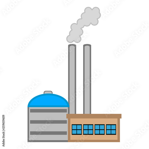Geothermal power plant image. Vector illustration design