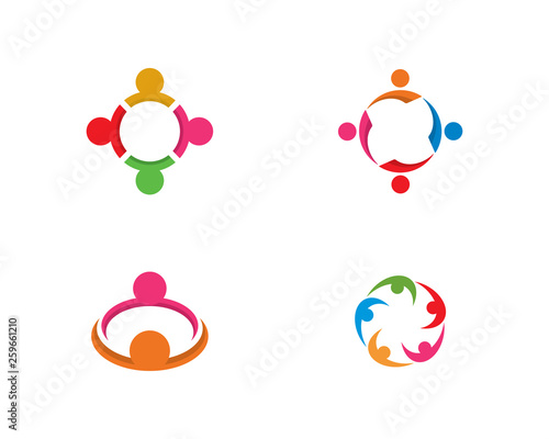 Adoption and community care Logo template vector icon 