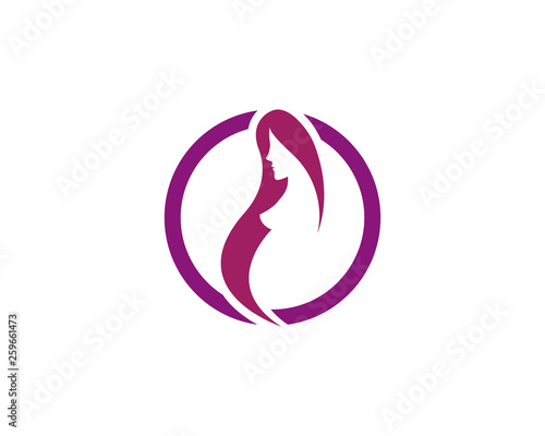 women pregnant logo vector icon template